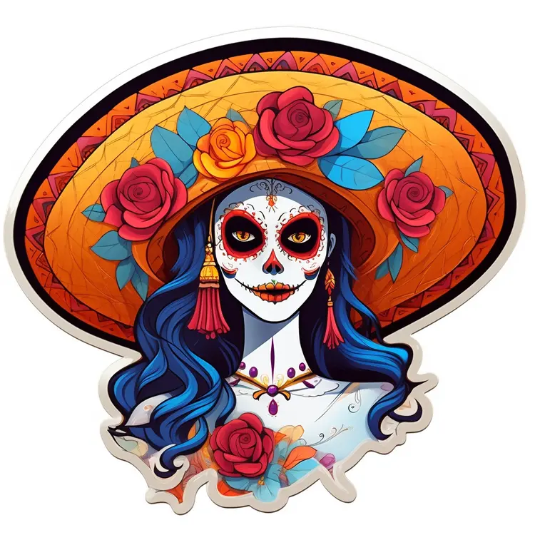 Colorful Sugar Skull for Day of the Dead Celebration