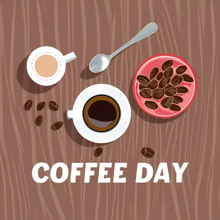 Coffee Cup with Coffee Beans and Spoon