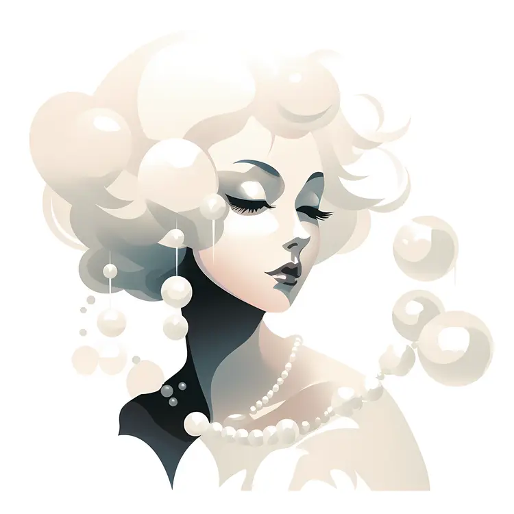 Dreamy Woman with Pearls