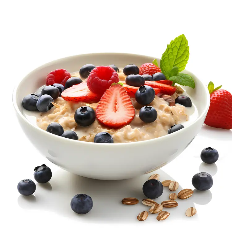 Bowl of Oatmeal with Fresh Berries