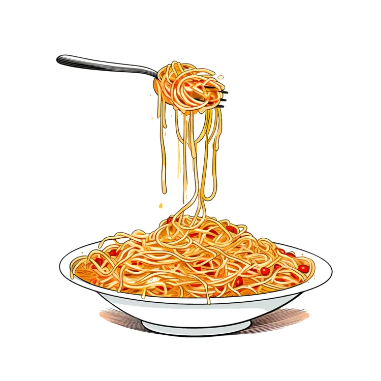 Delicious Spaghetti with Fork Illustration