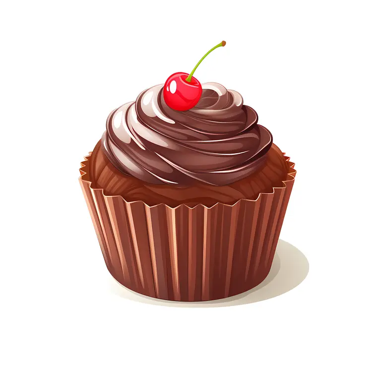 Chocolate Cupcake with Cherry on Top