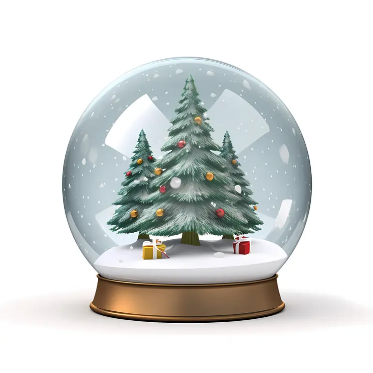 Holiday Snow Globe with Christmas Tree