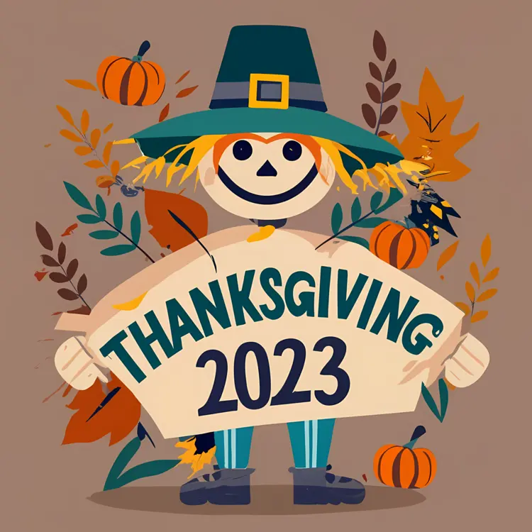Thanksgiving 2023 with Scarecrow and Pumpkins