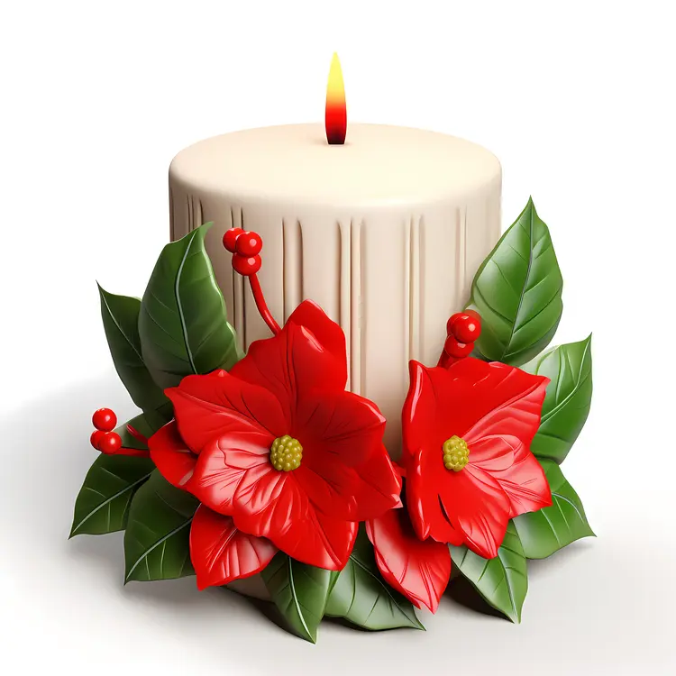 Decorative Candle with Flowers