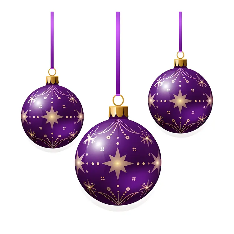 Purple Christmas Ornaments for Festive Decoration