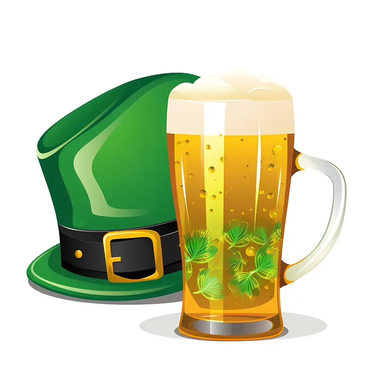 St. Patrick's Day Beer and Green Hat