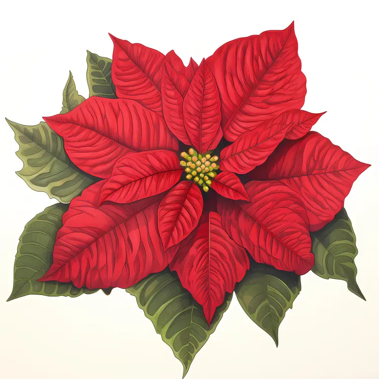 Beautiful Red Poinsettia for Christmas Decor