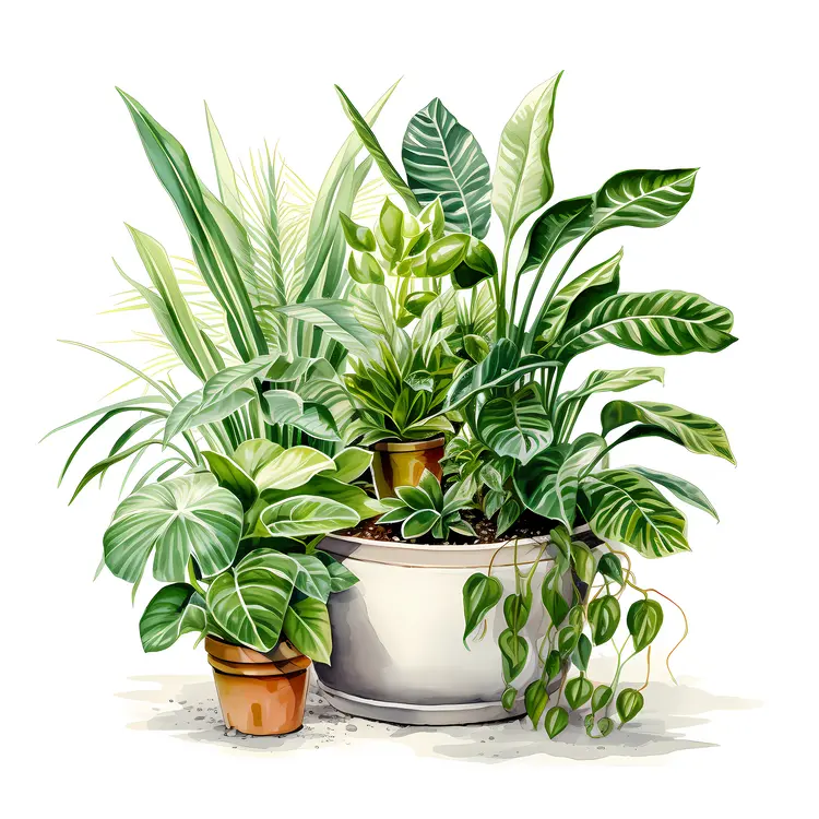 Lush Green Potted Plants