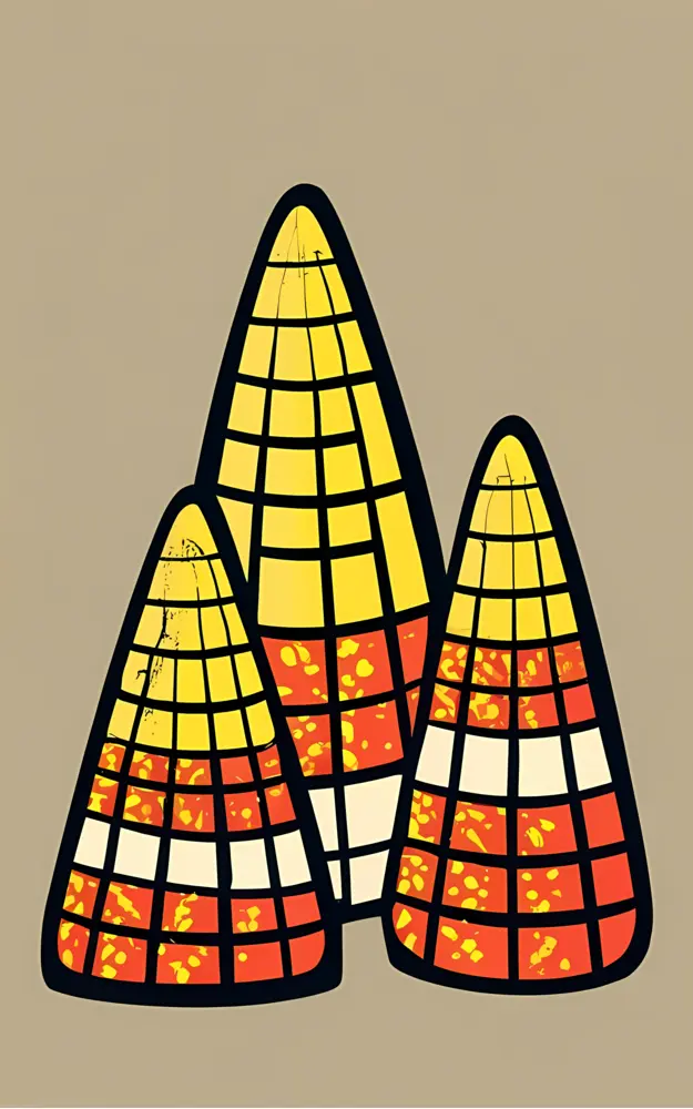 Grid Pattern Candy Corn for Halloween