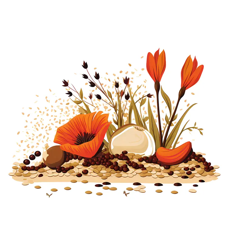 Illustration of Flowers and Seeds