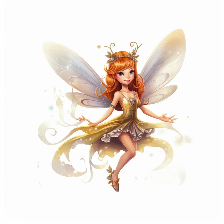 Enchanting Fairy with Golden Wings