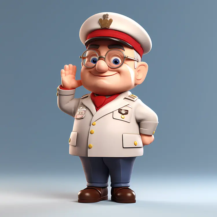 Naval Officer Saluting