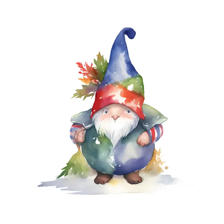 Colorful Gnome with Festive Hat