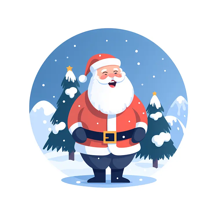 Santa Claus in Snowy Landscape