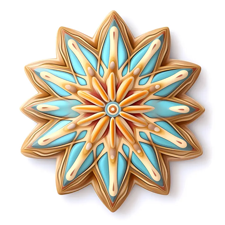 Beautiful Star-shaped Cookie with Colorful Icing