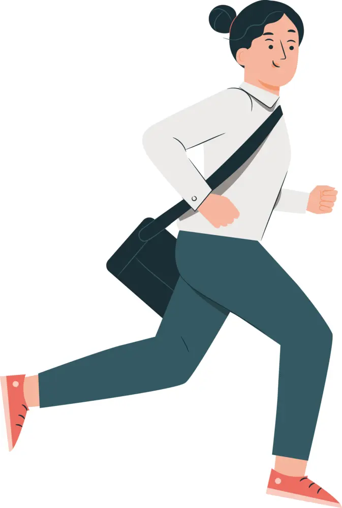 Running Woman with Bag