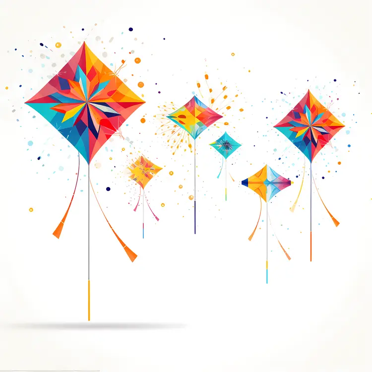 Colorful Kites Flying in the Sky