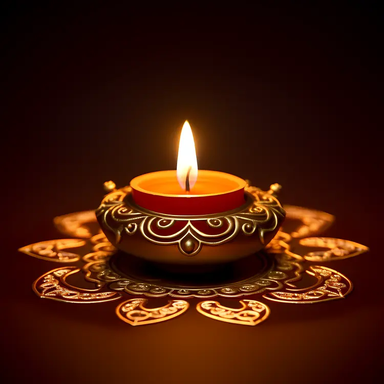 Elegant Single Candle for Diwali