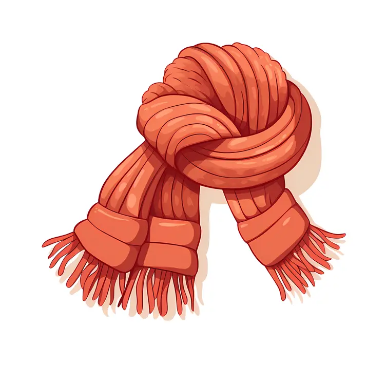 Warm Red Knitted Scarf