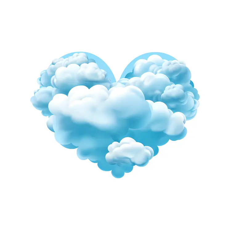 Blue Heart Cloud in a Serene Sky