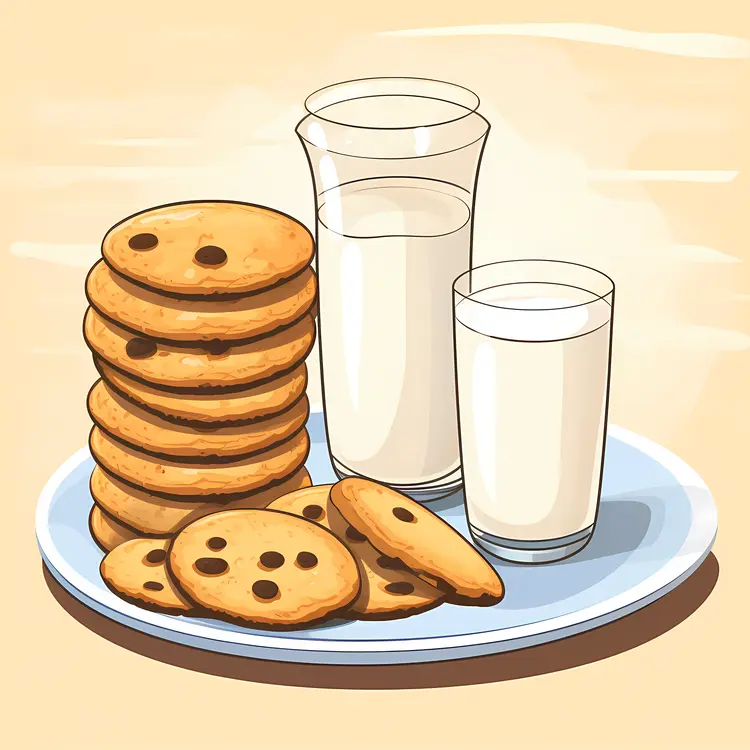 Delicious Cookies and Milk Illustration