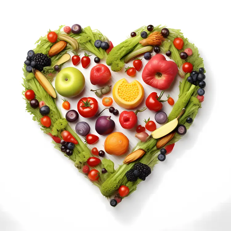 Heart-Shaped Fruit and Vegetable Arrangement for Valentine's Day