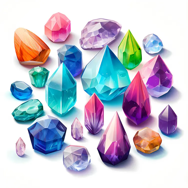 Variety of Colorful Crystals
