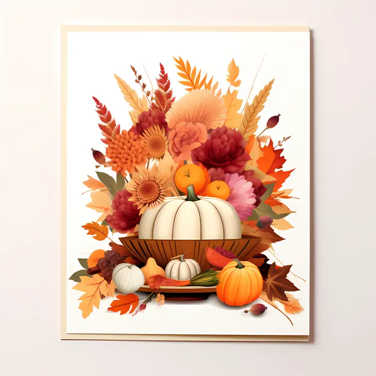 Autumn Centerpiece with Pumpkins and Flowers