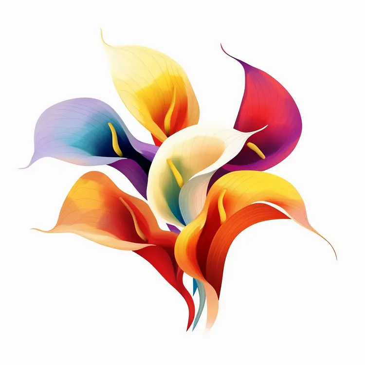Colorful Calla Lily Floral Illustration