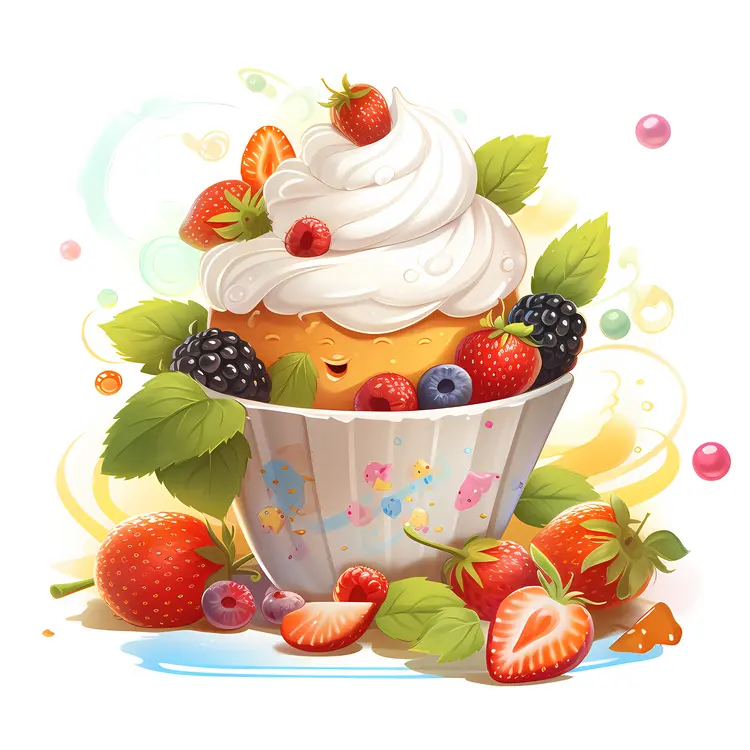 Cupcake with Berries