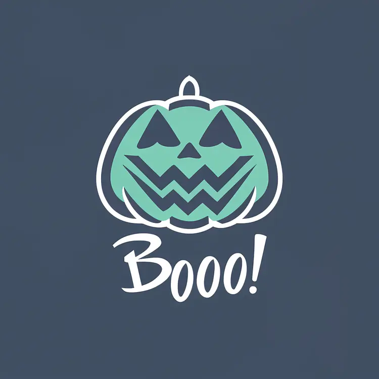 Smiling Jack-o'-Lantern Pumpkin Saying Boo
