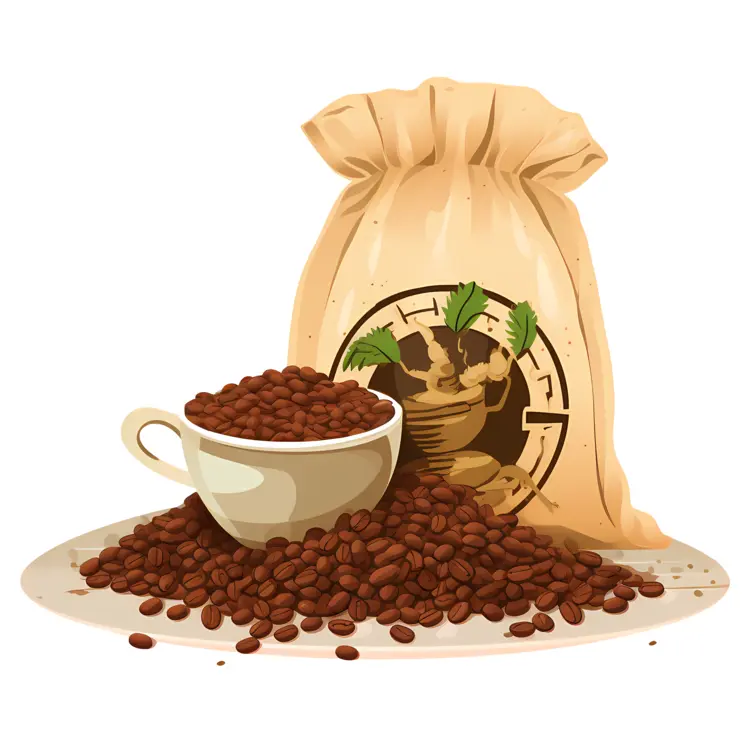 Coffee Beans with Cup