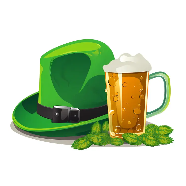 Green Hat and Beer for St. Patrick's Day Celebration