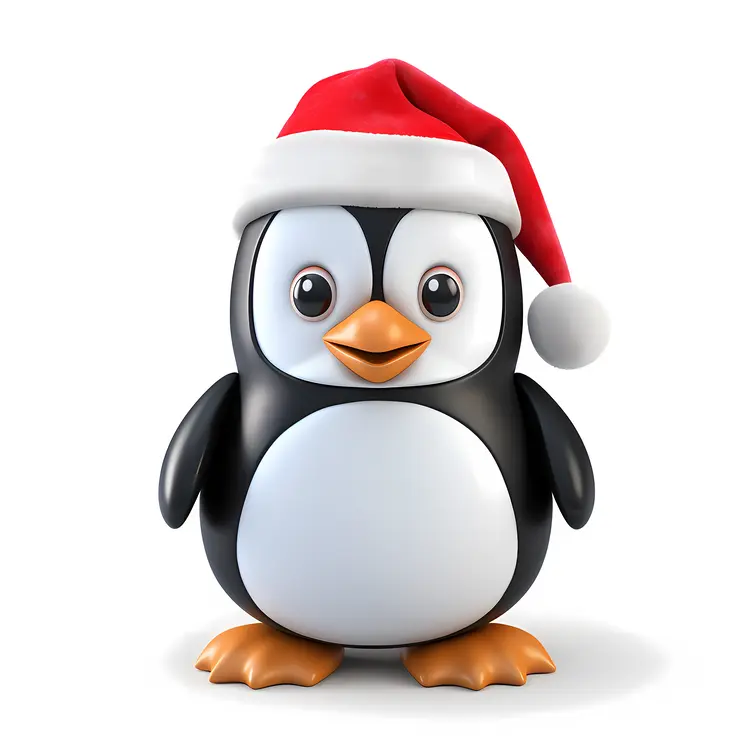 Cute Penguin with Santa Hat
