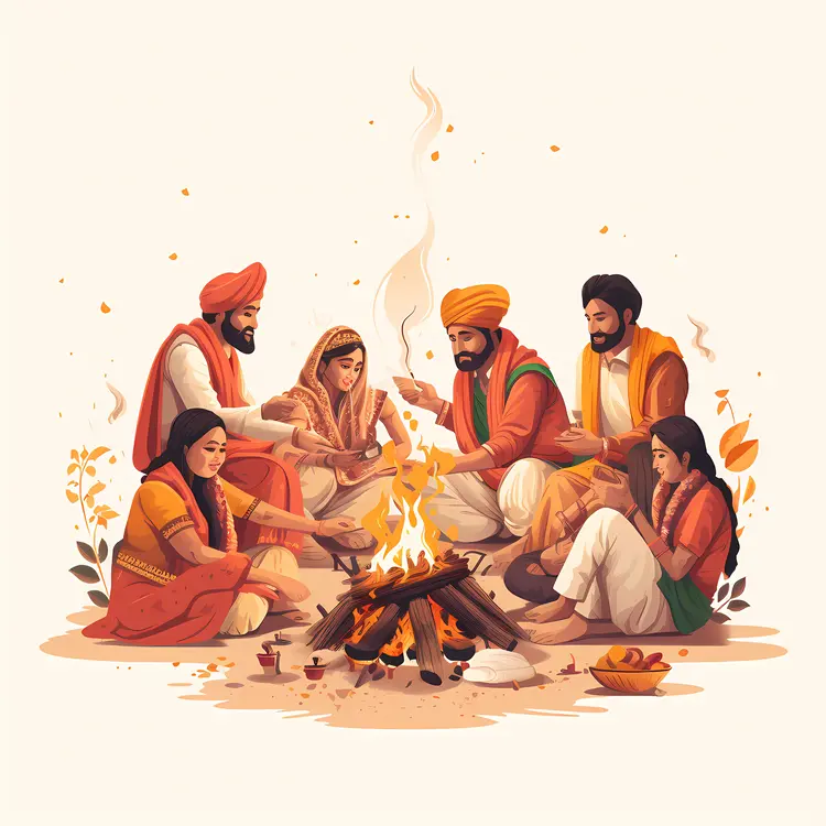 Family Gathering for Lohri Celebration