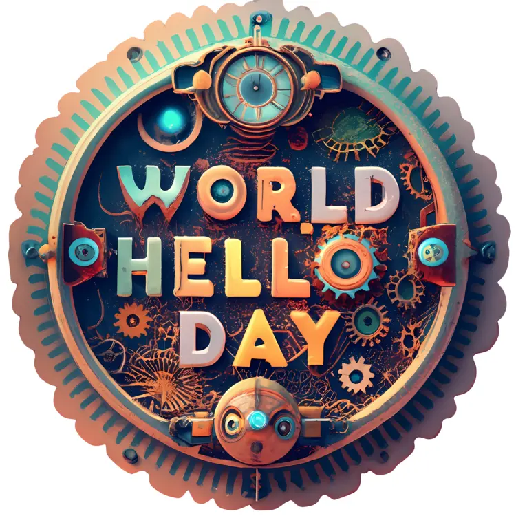 Steampunk World Hello Day Design