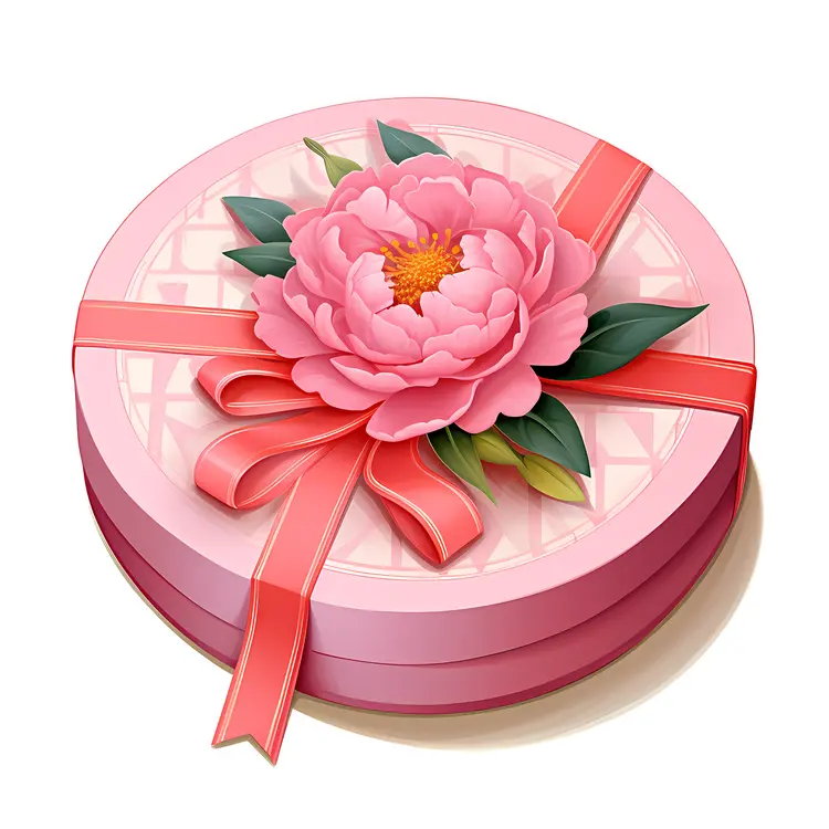 Charming Pink Flower Gift Box with Ribbon