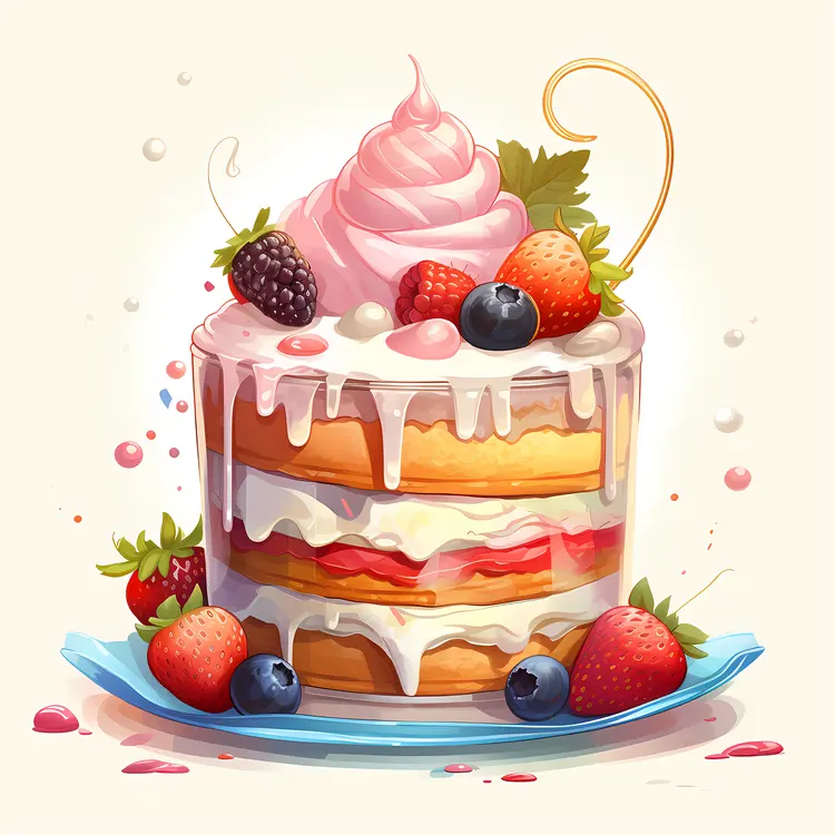 Layered Cake with Berries