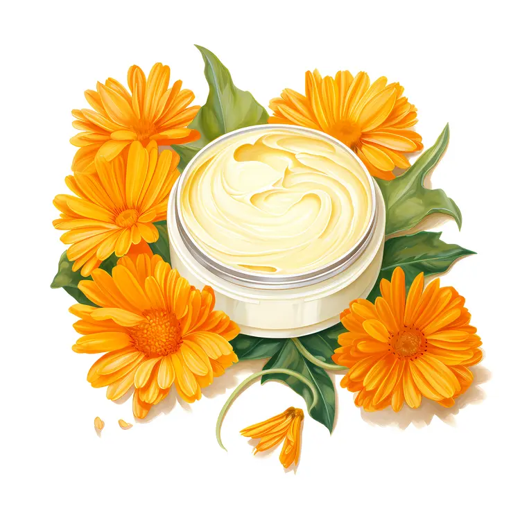 Cream with Yellow Flowers