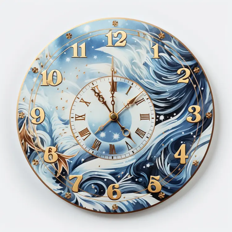 Decorative Clock with Ocean Waves