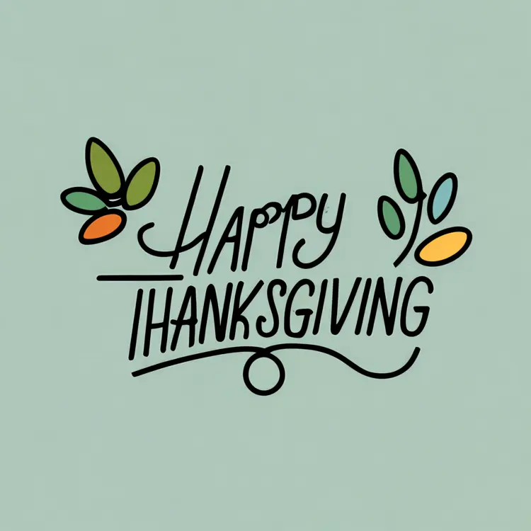 Happy Thanksgiving with Simple Leaves