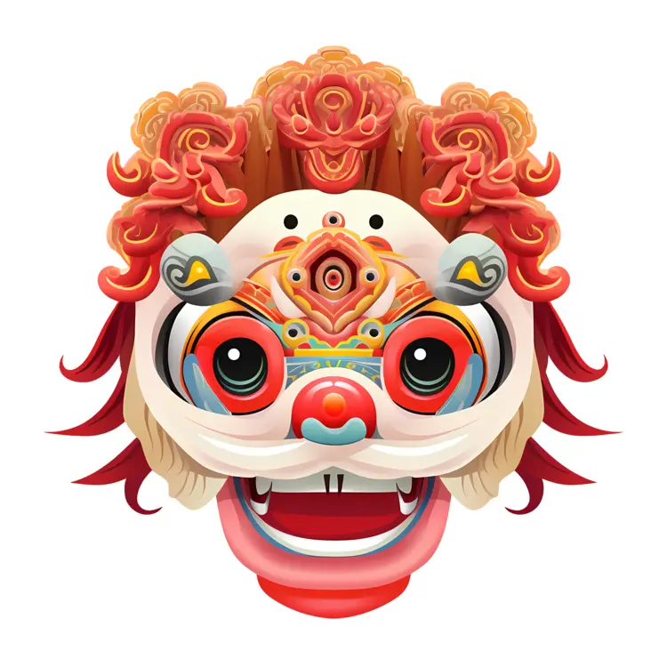 Happy Lion Mask Illustration