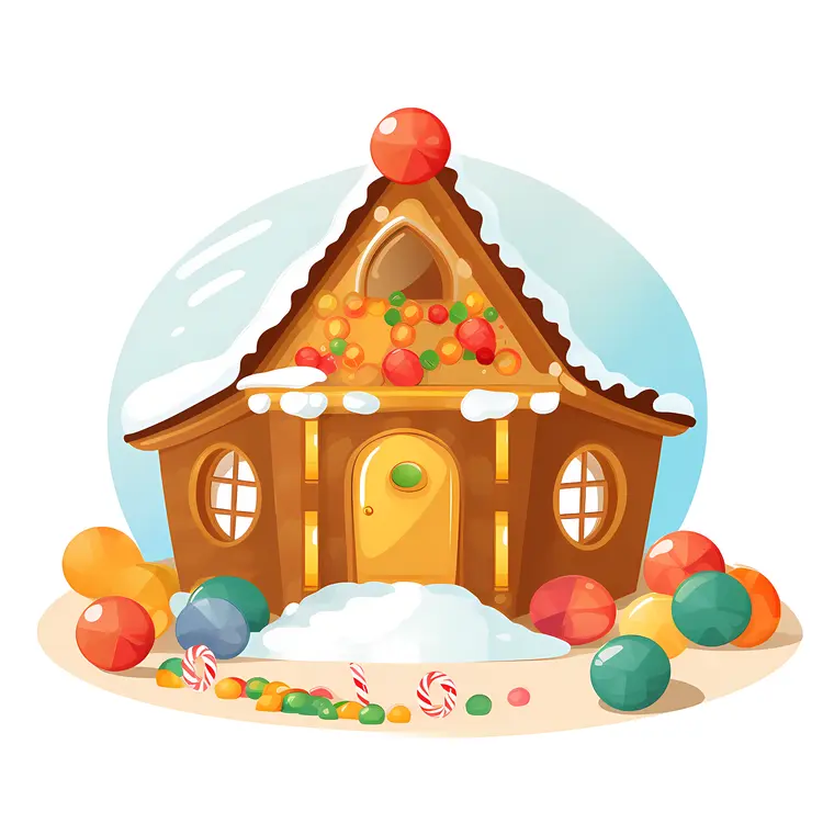 Gingerbread House with Colorful Candies