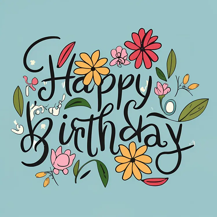 Happy Birthday Floral Greeting Card