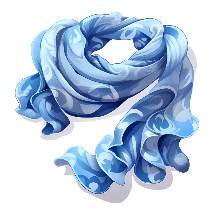 Blue Patterned Scarf