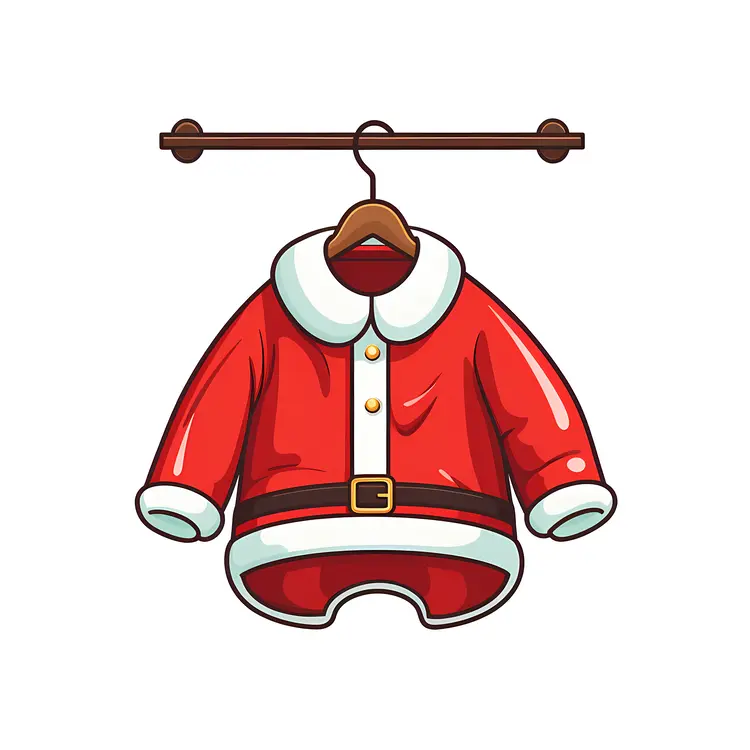 Santa Jacket with Belt on Hanger
