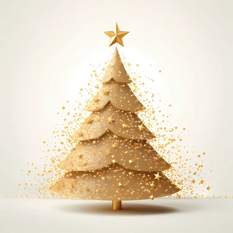 Golden Layered Christmas Tree with Star