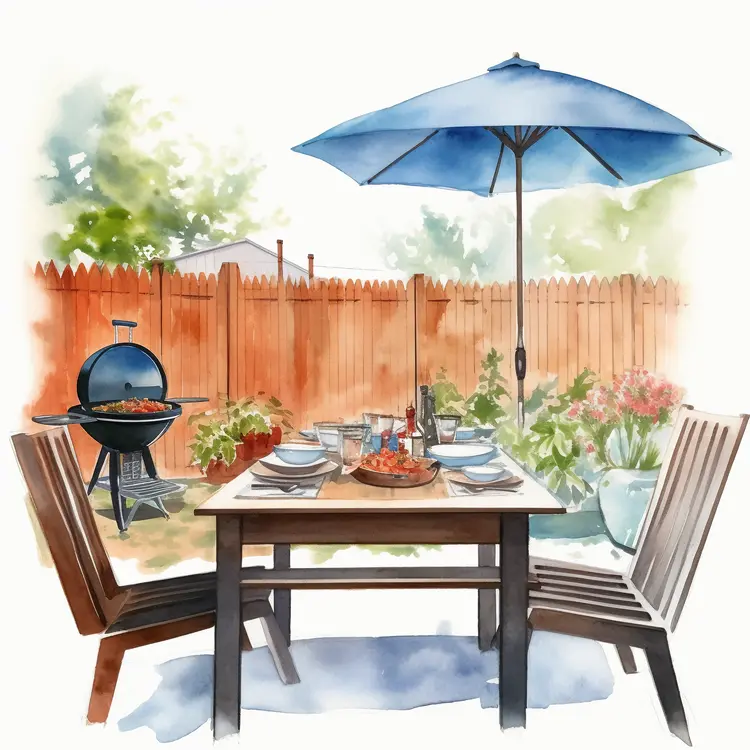 Cozy Outdoor Dining Setup for Summer Barbecue