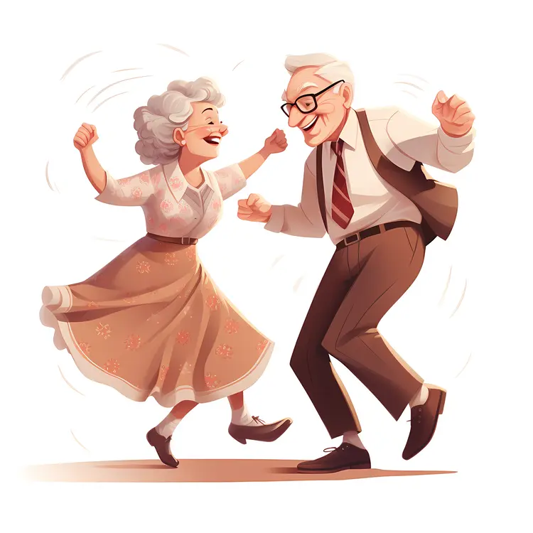 Elderly Couple Dancing